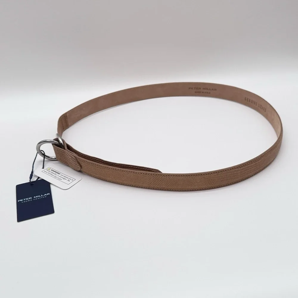 PETER  MILLAR Crown Crafted Genuine Exotic Leather O-Ring Belt Size 40 MSRP $395